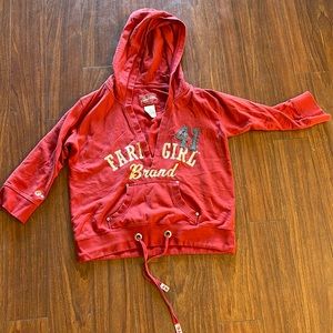 Farm girl brand deep V 3/4 sleeve sweatshirt